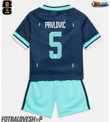 Německo Aleksandar Pavlovic #5 Dětské Venkovní Dres MS 2026 Krátký Rukáv (+ trenýrky)
